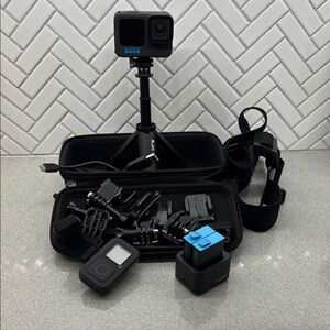GoPro Hero 10 Camera Set with Accessories - Black and Blue